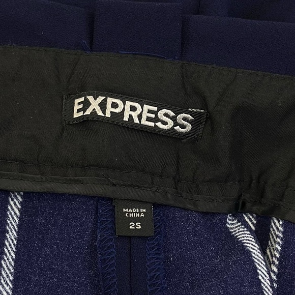 Express Women’s Blue‎ with White & Orange Stripes Tapered Dress Pants Size 2S - Picture 6 of 10